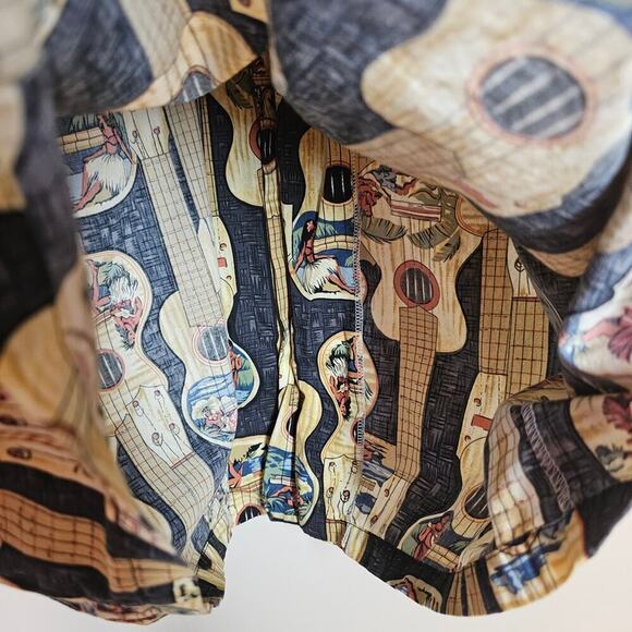 RJC Men's Ukulele Hawaiian Tropical Luau Casual Vacation Button-down Size XL - Picture 11 of 11